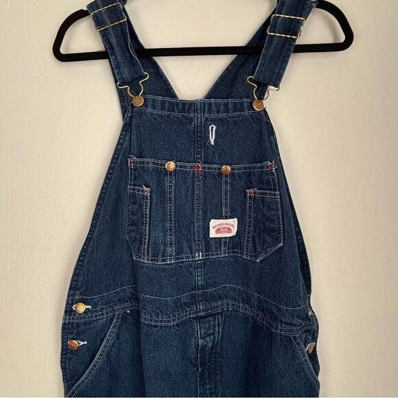 Vintage Round House Blue Denim Overalls Size 38  Unisex Normcore Farm Workwear - Picture 13 of 14